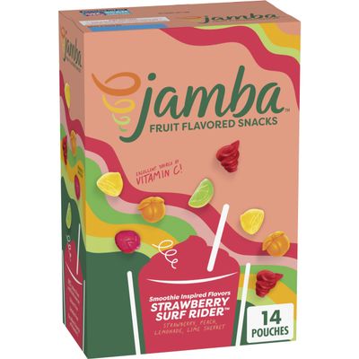 Jamba Fruit Flavored Snacks, Strawberry Surf Rider, Smoothie Inspired Flavors, Gluten Free Snack, 16.8 oz (14 Pouches)