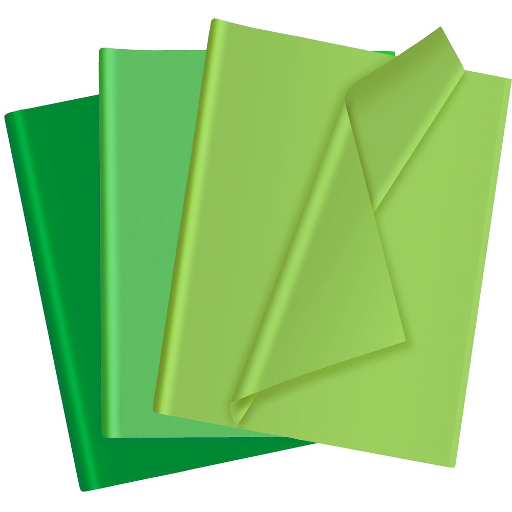 30 Sheets Green Tissue Paper for Gift Bags, Assorted Green Tissue Paper Wrap Bulk for Decoration Weddings Birthday DIY Project Saint Patrick's Day Christmas Wrapping Crafts Decor, 14 X 20 Inches
