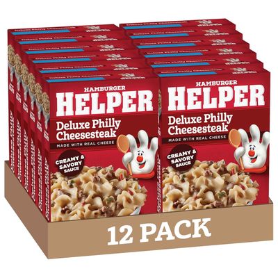 Vending 2 U Hamburger Helper Deluxe Philly Cheesesteak, 4.8 Ounces, Pack of 12, Bundled With One V2U Utensil Set