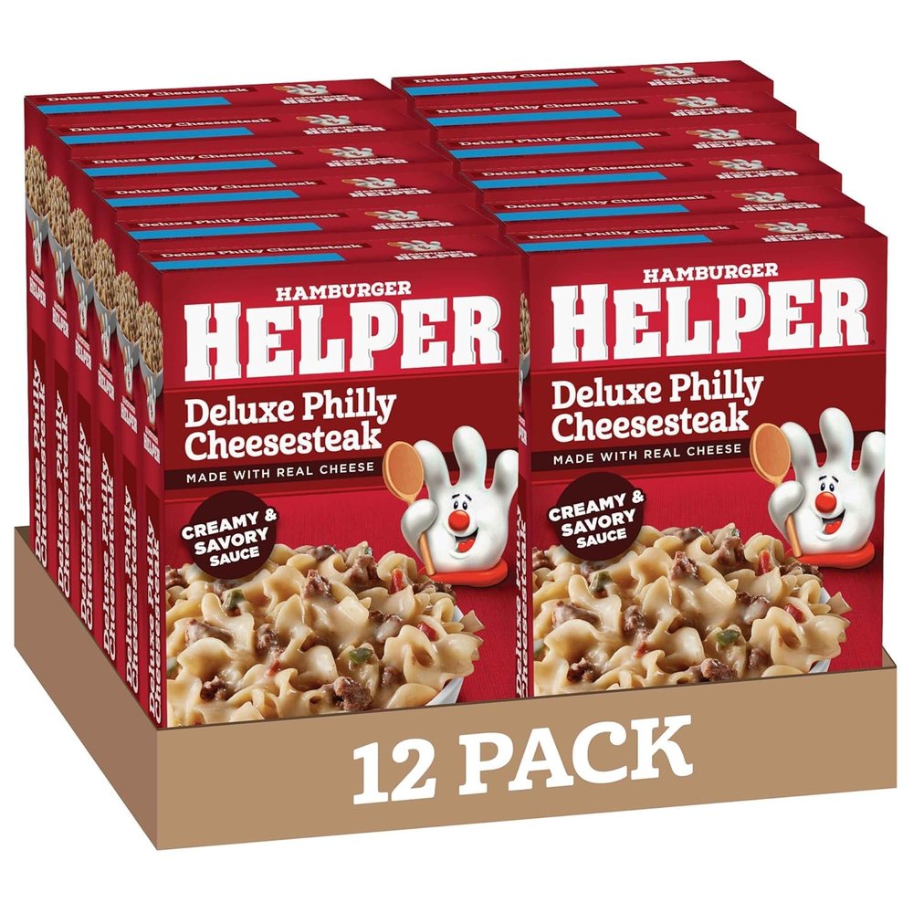 Vending 2 U Hamburger Helper Deluxe Philly Cheesesteak, 4.8 Ounces, Pack of 12, Bundled With One V2U Utensil Set