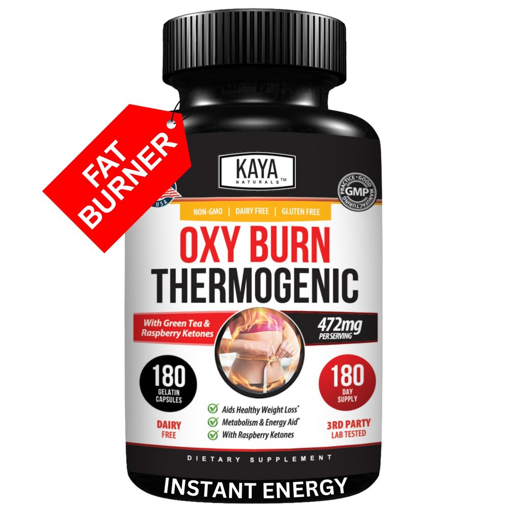 Kaya Naturals Oxy Burn - Thermogenic Herbal Formula for Active Living Non-GMO & Gluten-Free 180 Count
