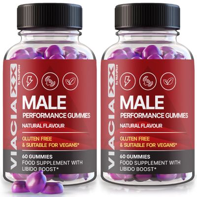 (2 Pack) Viacia XX Male Gummies - ViaciaXX All Natural Supplement for Men, Daily Health Formula for Overall Performance and Endurance, Official Premium Gummy Reviews (120 Gummies)