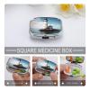 Pill Box Portable Pill Case for Pocket Light House Ocean Travel Small Pill Organizer 2 Compartment Metal Pill Container Holder for Medicine Vitamins Fish Oil Supplements view 4