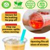 Aestleaf 20 oz Clear Plastic Cups with Lids, 25 Sets Disposable Plastic Iced Coffee Cups with Strawless Sip-Lids, To Go Coffee Cup for Smoothie, Milkshake, Cold Drinks view 2