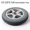 1 Pair 12 Inch Electric Wheelchair Replacement Rear Wheels, Solid Rubber Tires, with 17mm(5/8") Bearing view 3