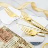 U-QE 60Pcs Gold Plastic Forks - Heavy Duty Plastic Forks Disposable - 7.6 Inch Gold Disposable Forks - Luxurious Plastic Silverware Perfect for Parties, Weddings and Other Daily Events view 4