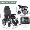26 Miles Range Reclining Electric Wheelchair for Adults,500W Motors All Terrain Power Wheelchair with Remote Control,Portable Foldable Motorized Wheelchair for Senior, Airline Approved view 2
