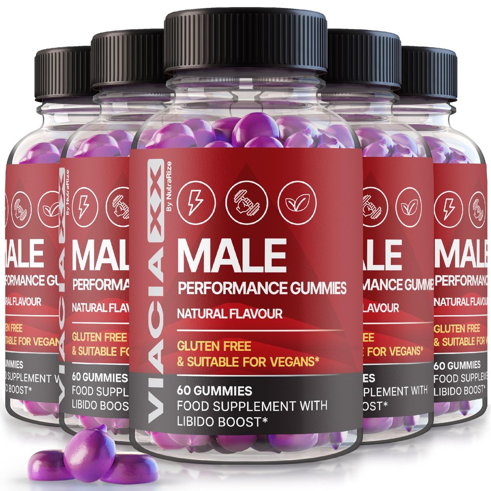 (5 Pack) Viacia XX Male Gummies - ViaciaXX All Natural Supplement for Men, Daily Health Formula for Overall Performance and Endurance, Official Premium Gummy Reviews (300 Gummies)