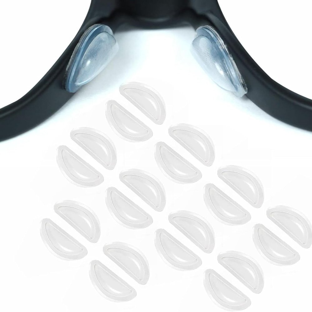 10 Pairs White Adhesive Glasses Nose Pads, Silicone Nose Pads for Glasses,Pea Shape Stick on Anti-Soft Silicone, Adhesive Nose Pads Glasses for Glasses, Eyeglasses and SunglassesEyeglasses Care
