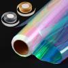Iridescent Cellophane Roll 34 In X 200 Ft Rainbow Clear Cellophane Wrap Roll Iridescent Cellophane Wrap with Two Ribbons Holographic Cellophane for Gift Baskets, Christmas Gift Wrapping, Valentines view 1