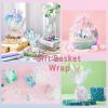 Iridescent Cellophane Roll 34 In X 200 Ft Rainbow Clear Cellophane Wrap Roll Iridescent Cellophane Wrap with Two Ribbons Holographic Cellophane for Gift Baskets, Christmas Gift Wrapping, Valentines view 2