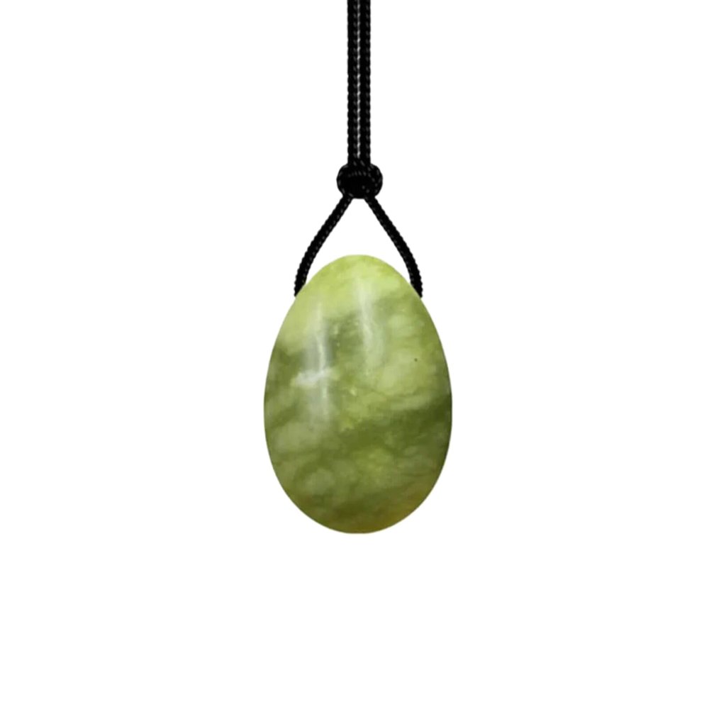KAKAYE Natural Jade Massage Yoni Egg Balls Massage Ball Women Jade Yoni Wand Kegel Exerciser Drilled Tightening(M)