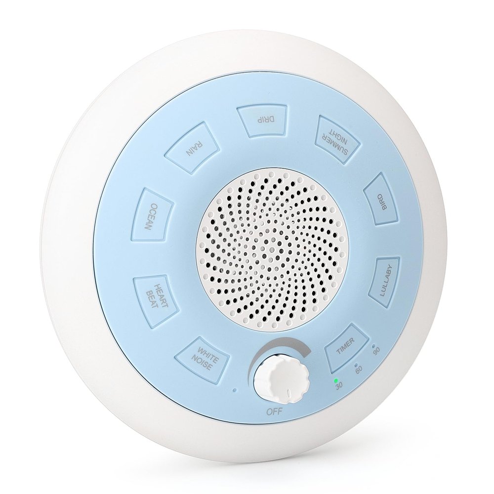 ShaArkMango White Noise Machine Rechargeable Travel Essentials for Adults Sleeping with 8 Relaxing Nature Sounds with Volume Control, Timer Portable Sound Machine Meditation Therapy for Home, Office