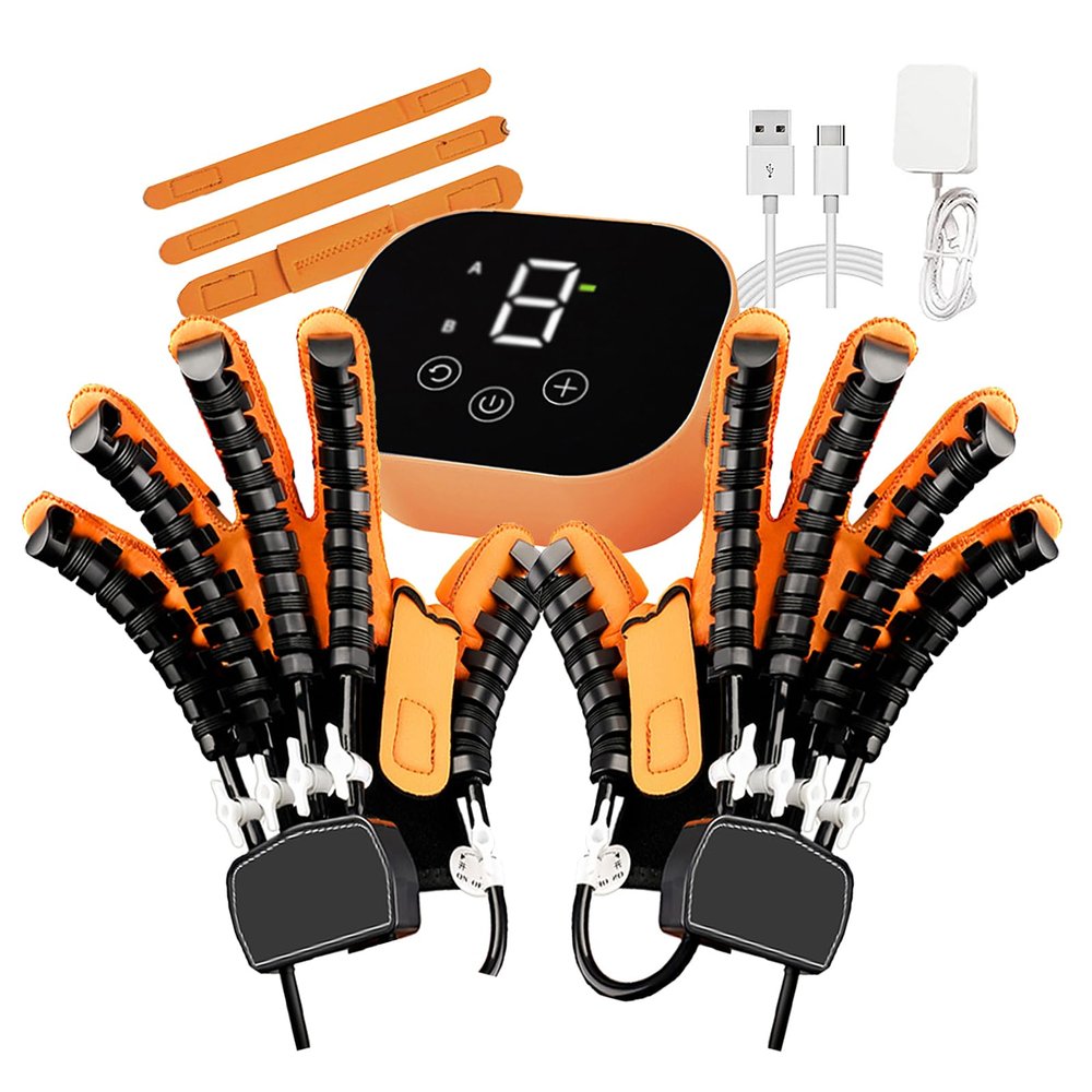 ASHLGQB Rehabilitation Robot Gloves, Mobility Finger Training Equipment, Stroke Hand Therapy Equipment, for Hemiplegia Patient Hand Injury Patient Aids Trainer