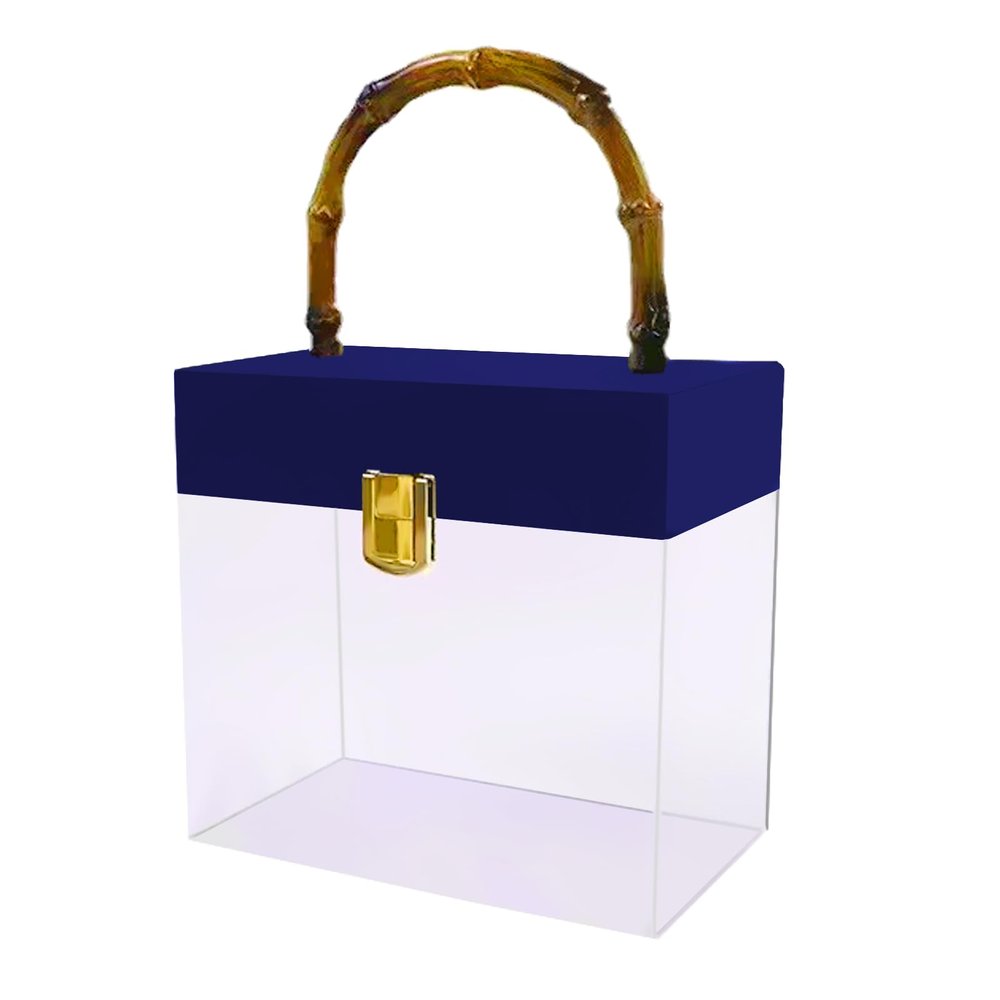 Marooma Wedding Favor Candy Boxes, Creative Bag Shaped Wedding Candy Box Gift, Clear Party Favor Candy Box Gift, Party Portable Candy Box Companion Gift Gift Bags for Birthday Bridal Shower(Blue)