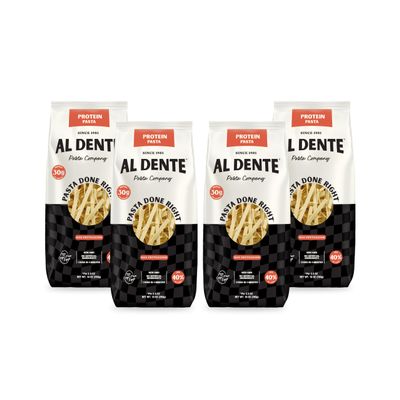 Al Dente Protein Pasta Egg Fettuccine 30g High Protein in 3.5oz Serving, Lower Carb, High Fiber. Cage-Free Eggs & Semolina. (Previously Carba-Nada, Packaging May Vary) - 10oz Bags (Pack of 4)