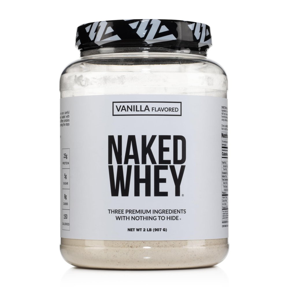 NAKED Whey Vanilla Protein Powder - Only 3 Ingredients - Grass Fed Whey Protein Powder, Vanilla Flavor, and Organic Coconut Sugar, No GMO, No Soy, and Gluten Free - 24 Servings