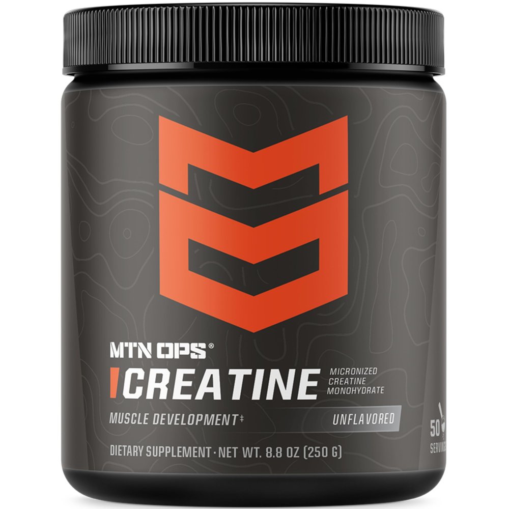 MTN OPS Micronized Creatine Monohydrate Powder  Unflavored 5 g per Serving, 50 Servings  Pure Creatine for Men for Muscle Recovery & Strength Training
