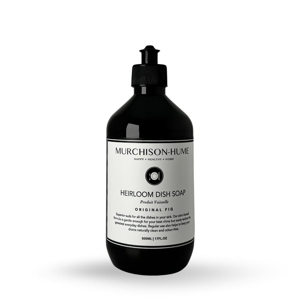 Murchison-Hume Dishwashing Soap, 16 fl oz - Original Fig Mild Dish Soap, Non-Toxic, Cuts Grease, Gentle on Hands, Biodegradable, Sulfate-Free, Sustainable, Counter Worthy Design
