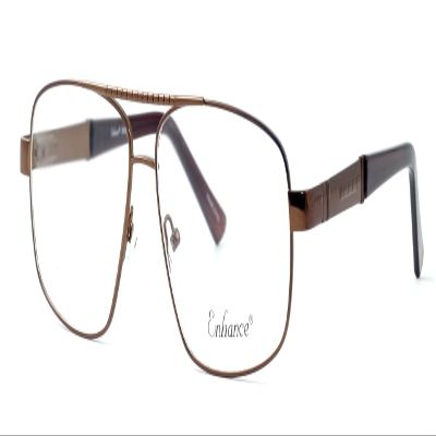 Calabria Enhance 3996 Pilot Metal Reading Glasses +4.00 Coffee Brown Men Designer Trendy Computer Readers Durable Eyeglasses