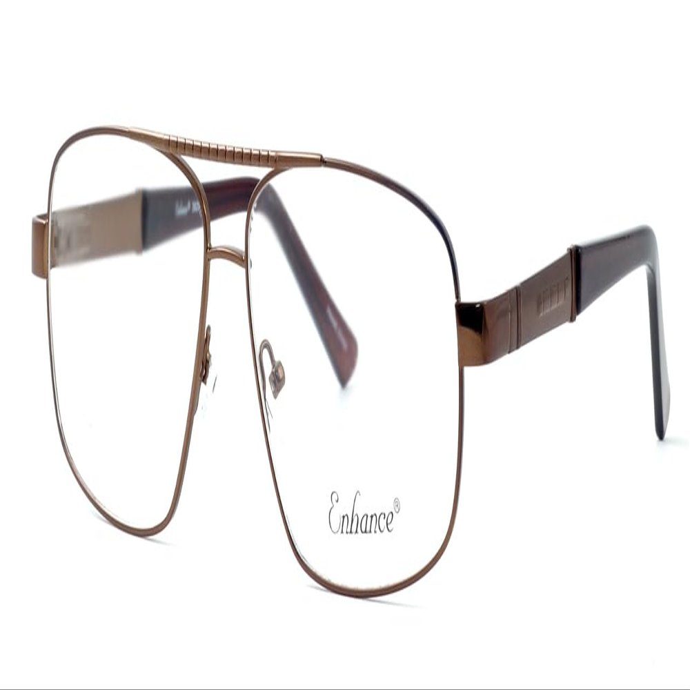 Calabria Enhance 3996 Pilot Metal Reading Glasses +4.00 Coffee Brown Men Designer Trendy Computer Readers Durable Eyeglasses