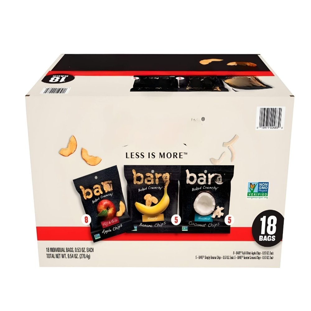 Bare Fruit Snacks Variety Pack, Crunchy Apple, Banana & Coconut Flavors, 36 Count Bags, 0.53 oz Each (with Bonus HUBZ Mini Pet, Luggage GPS Tracking Device)