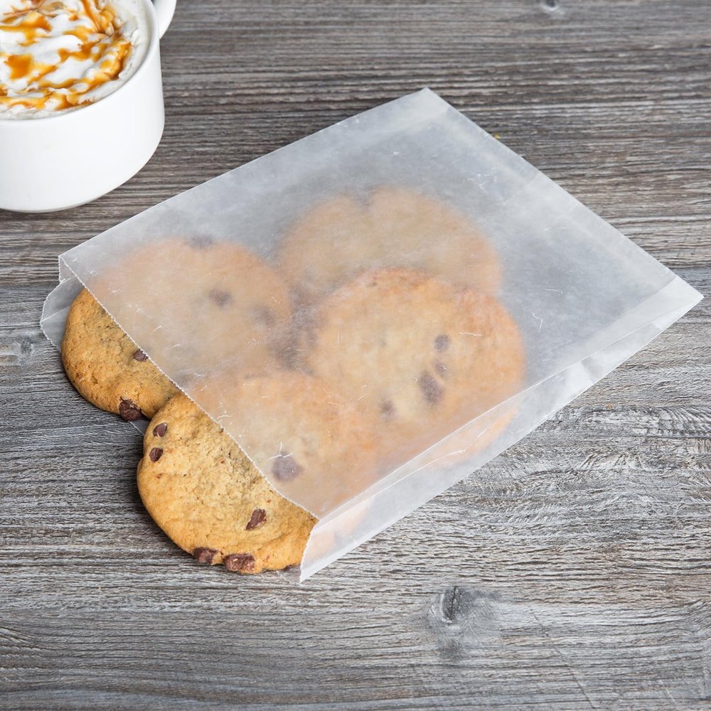 1000 count 6x7x0.75 inch flat Glassine Waxed Paper Bags, Food Grade Grease Resistant Bag for Sandwich, Cookies, Candies Party Favor (1000, 6Wx 7H x 3/4"D Medium)