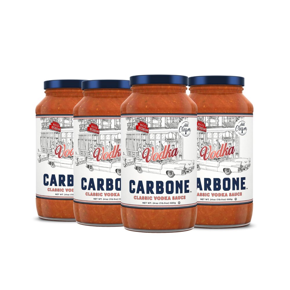 Carbone Classic Vodka Pasta Sauce | World Famous Signature Recipe | Slow-Cooked with 100% Italian Tomatoes | Vegetarian, Gluten Free, Low Carb, Keto Pasta Sauce, 24 Fl Oz (Pack of 4)