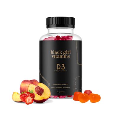 Black Girl Vitamins - Vitamin D3/K2 Gummies, for Immune, Energy, and Bone Support, 2000IU (50mcg) Vitamin D per Serving, Gluten-Free Vitamin D Gummies