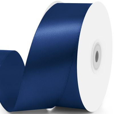 Quhora 1-1/2" x 50 Yards Satin Ribbon - Navy Blue Silk Ribbon with Spool - Ideal for Gift Wrapping, Floral Bouquets, Crafts, Wedding Party Decorations, Christmas and Sewing Projects