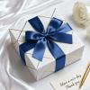 Quhora 1-1/2" x 50 Yards Satin Ribbon - Navy Blue Silk Ribbon with Spool - Ideal for Gift Wrapping, Floral Bouquets, Crafts, Wedding Party Decorations, Christmas and Sewing Projects view 3