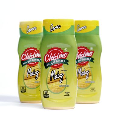Chisimo Corn Sauce Set/Pack of 3, 11.64 fl oz Venezuelan Salsa Maz Dip Fresh Sweet Corn Sauce GLUTEN FREE - Versatile Kitchen Essential, Latin American Flavor for Snacks, The perfect Companion for your Arepas, Nachos, Great on Tacos, Burgers &