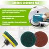 EPLZON 4 Inch Scrub Drill Brush Power Scouring Pads Household Cleaning Set for Kitchen Bathroom 4 Red Pads 4 Green Pads 1 Drill Attachment and 1 Universal Shaft view 4