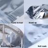 200-Pack 4.7" x 6.7" Small Reclosable Mylar Bags for Food Storage Stand Up Pouch Bags Bulk Resealable Smell Proof Aluminum Silver Foil Bags with Clear Window Kitchen Storage Edible Packaging view 2