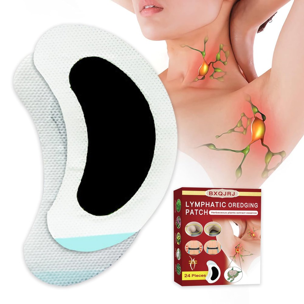BXQJRJ 24Pcs/Box Herbal Lymph Nodes Patch,Lymphatic Drainage Patch/Patches,Herbal Lymphatic Drainage Care Patch,Neck Lymph Nodes Patch, Lymphatic Massage for Men and Women