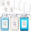 Potchen 3 Pcs 68 oz Laundry Detergent Dispenser Fabric Softener Dispenser with Labels Measuring Cups Soap Bleach Container Liquid Detergent Containers for Laundry Room Organization Storage view 1
