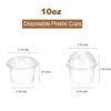 AHXHWKA 100Pcs 10oz Clear Disposable Plastic Cups With Flat Lids No Hole, Disposable Cups for Cold Drinks, Ice Cream, Pudding, Cake, Snacks view 2