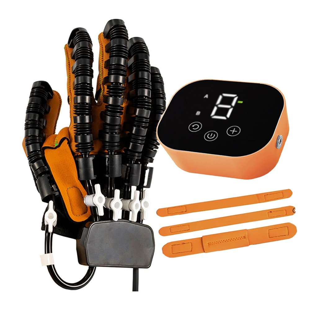 ASHLGQB Upgraded Rehabilitation Robot Gloves, Stroke Hand Dysfunction Recovery, Finger Exerciser Physical Therapy Equipment, Adjustable Intensity and Speed