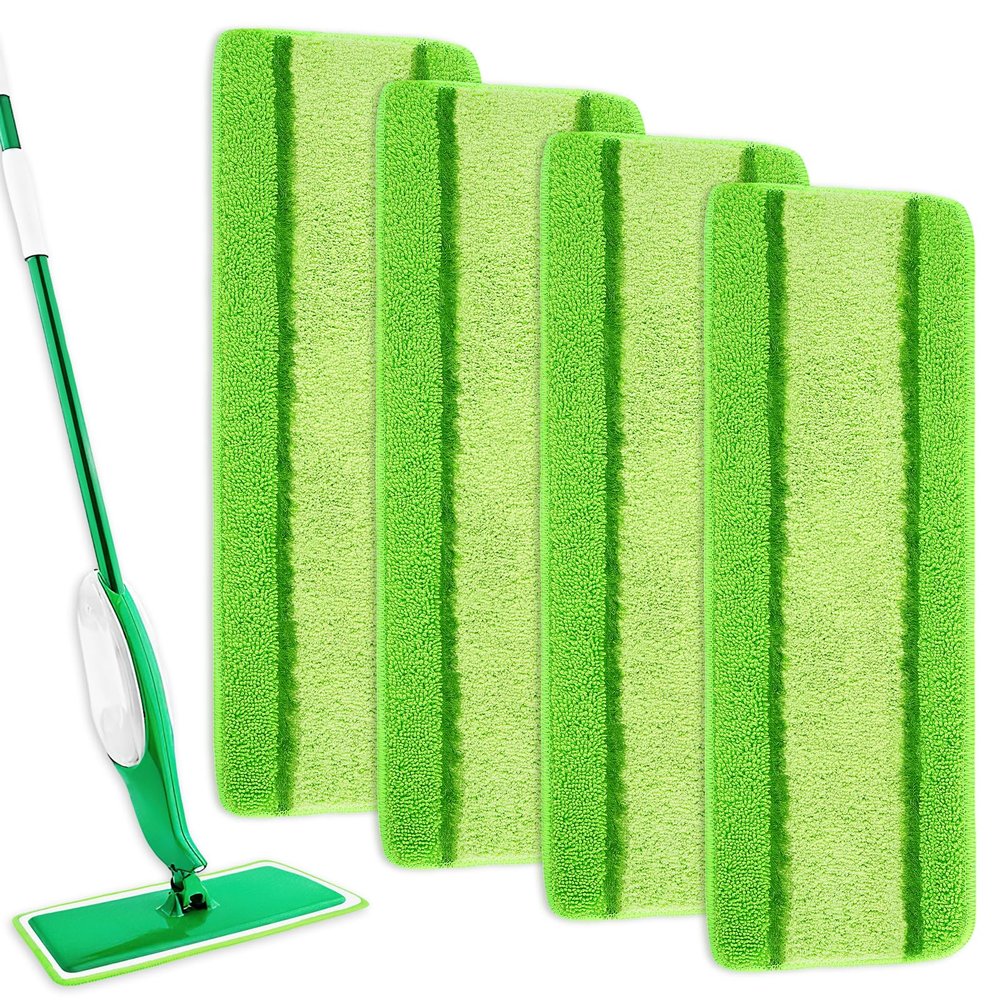 4 Pack Spray Mop Pads Refills Compatible with Libman Freedom Spray Mop, Reusable Microfiber Spray Mop Head Replacement, 16 in Spray Mops for Floor Cleaning (ONLY Pads)