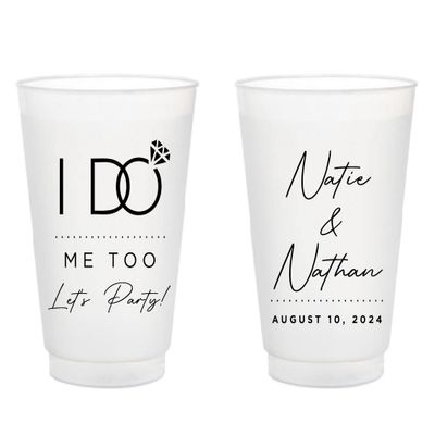 20pcs Personalized Favors Wedding Frosted Cups, Custom Personalized Wedding Cups,Drinking Cup for Bridal Shower Anniversary Engagement Birthday