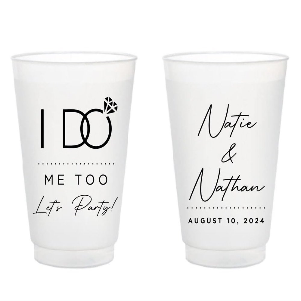 20pcs Personalized Favors Wedding Frosted Cups, Custom Personalized Wedding Cups,Drinking Cup for Bridal Shower Anniversary Engagement Birthday