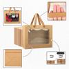 EUSOAR Gift Bags with Transparent Window, 20pcs 10.6"x3.1"x8.3" Brown Clear Paper Bags with Handles, Bouquet Tote Gift Shopping Bag Bulk for Wrapping Wedding Festival Bridal Party view 3