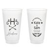 20pcs Personalized Frosted Cups, Custom Plastic Cup Favors for Wedding, Custom Wedding Day Frosted Cups, Drinking Cup for Bridal Shower Anniversary Engagement Birthday view 1
