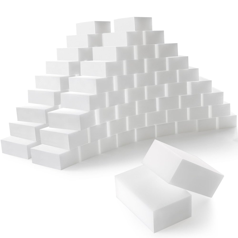 100-Pack Magic Cleaning Sponges Eraser, Multi-Functional Melamine Sponge Foam Cleaning Pads for Household Kitchen Bathroom Furniture Bathtub Sink Cleaning Kitchen Dish Sponge, 3.1"x1.9"x1.2"