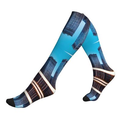 DRTGEDS Chicago Reflect Compression Socks For Women&Men 20-30mmhg Best For Circulation,Pregnancy,Nurse,Running,Travel