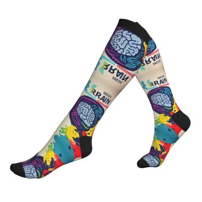 DRTGEDS Left And Right Brain Advantage Compression Socks For Women&Men 20-30mmhg Best For Circulation,Pregnancy,Nurse,Running,Travel