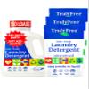 Truly Free Natural Laundry Detergent for Sensitive Skin | Eco Friendly, Plant Based, Baby Clothes Safe | Clean & Easy Powder to Liquid, 1 Pack Detergent + 1 Refillable Jug | Unscented, 150 Loads view 1