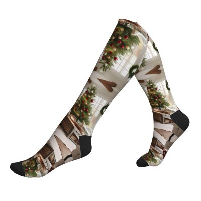 DRTGEDS Farmhouse Christmas Compression Socks For Women&Men 20-30mmhg Best For Circulation,Pregnancy,Nurse,Running,Travel