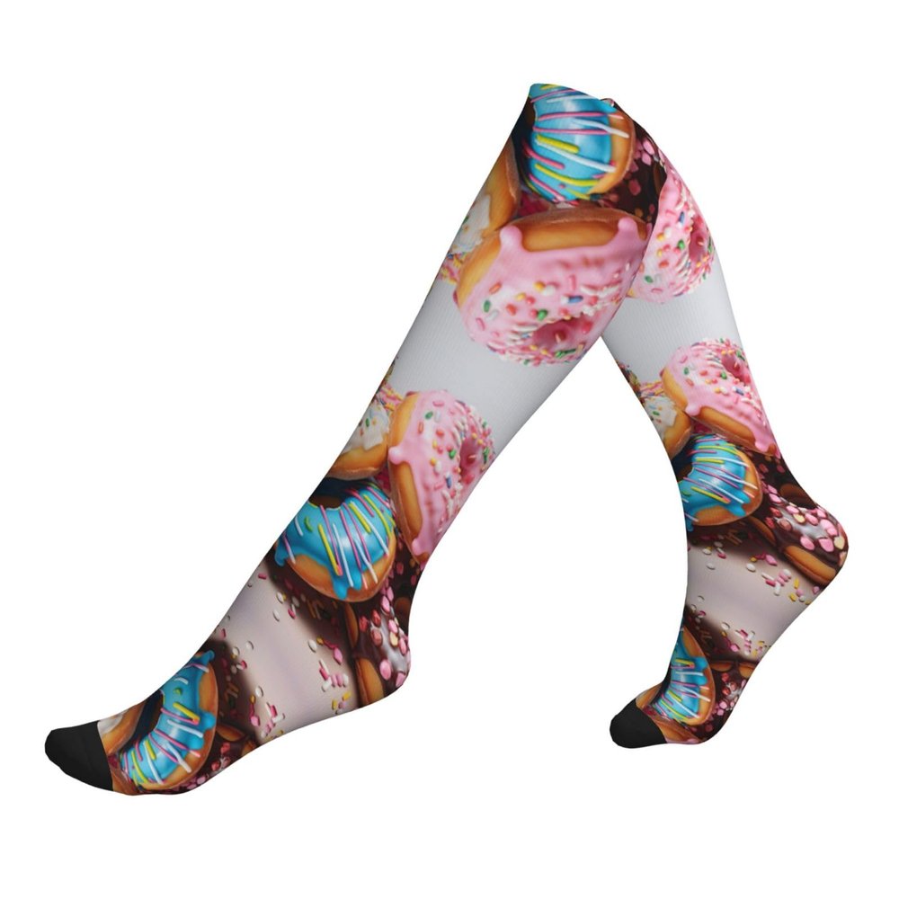 DRTGEDS Donuts Compression Socks For Women&Men 20-30mmhg Best For Circulation,Pregnancy,Nurse,Running,Travel