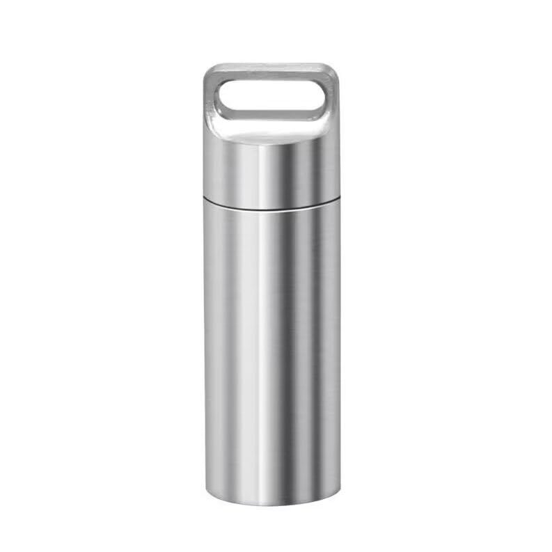 1Pcs 304 Stainless Steel Waterproof Mini Sealed Can Pill Portable Container Sealed Can Small Tool Parts Storage Bottle